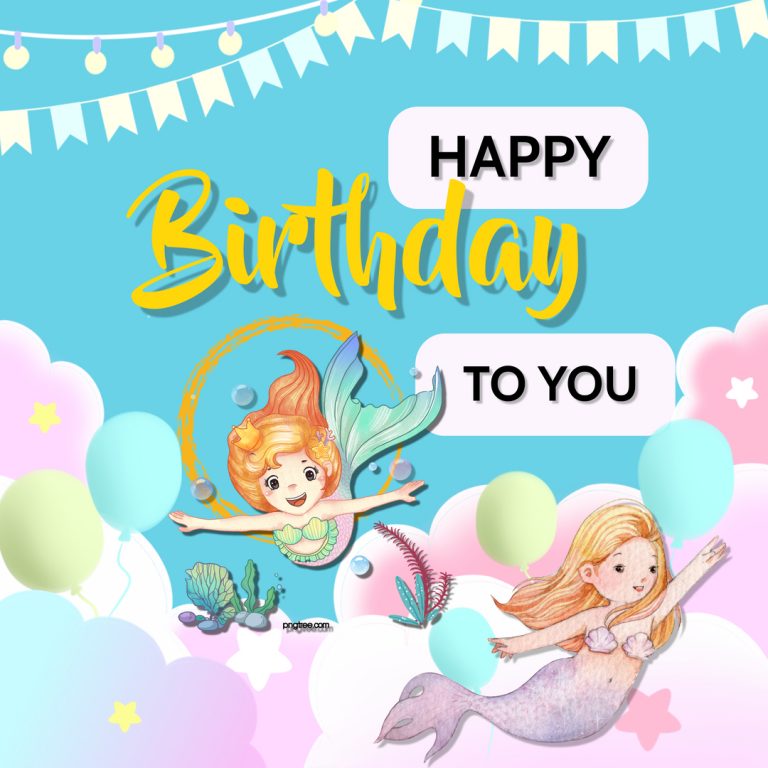 Happy Birthday mermaid cards