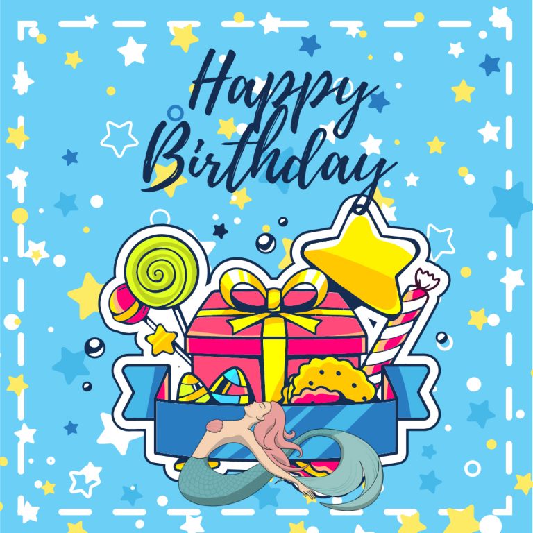 Mermaid and Merman Happy Birthday Cards