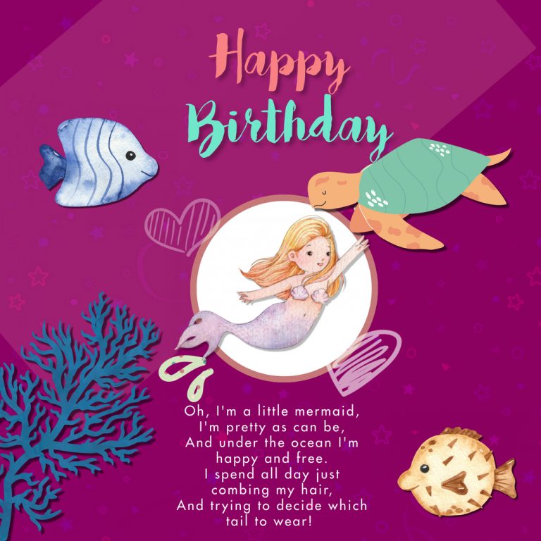 Happy Birthday mermaid cards