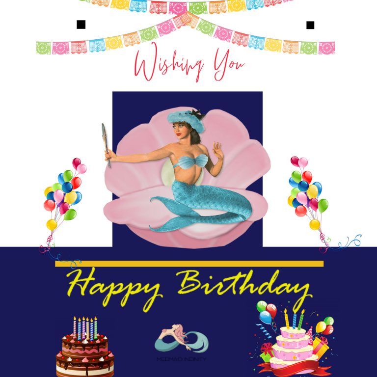 Happy Birthday mermaid cards