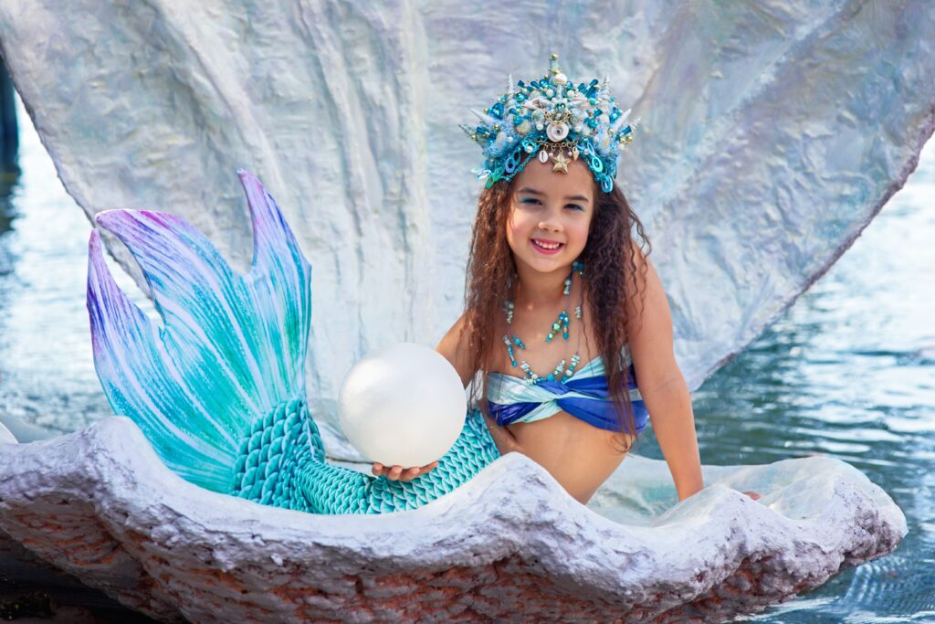 beautiful little mermaid girl